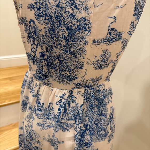 Cider Toile Tank Dress With Hook and Eye Opening and Lace Size Small - Picture 4 of 10